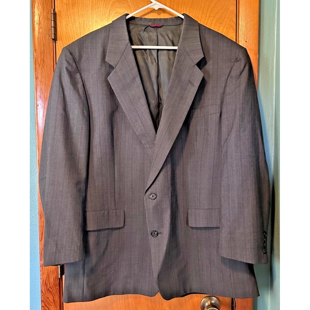 Hart Schaffner & Marx Charcoal Gray Mens Wool Suit Jacket 52 Pants 46/29